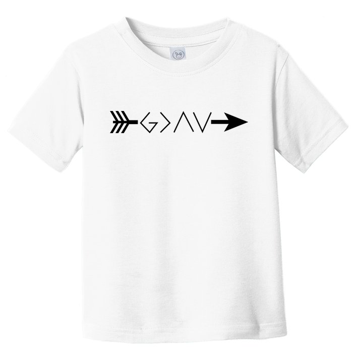 Inspirational Christian God Is Greater Than The High And Lows Shooting Arrow Toddler T-Shirt