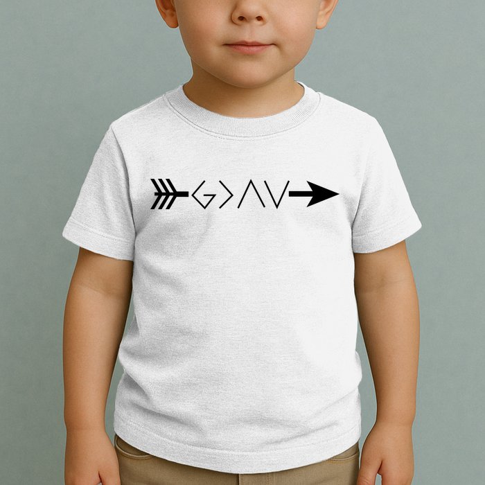 Inspirational Christian God Is Greater Than The High And Lows Shooting Arrow Toddler T-Shirt