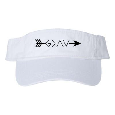 Inspirational Christian God Is Greater Than The High And Lows Shooting Arrow Valucap Bio-Washed Visor