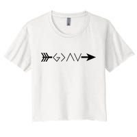 Inspirational Christian God Is Greater Than The High And Lows Shooting Arrow Crop Top