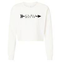 Inspirational Christian God Is Greater Than The High And Lows Shooting Arrow Cropped Pullover Crew