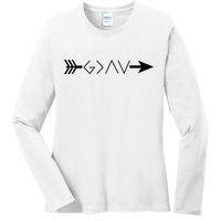 Inspirational Christian God Is Greater Than The High And Lows Shooting Arrow Ladies Long Sleeve Shirt