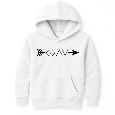 Inspirational Christian God Is Greater Than The High And Lows Shooting Arrow Kids Hoodie