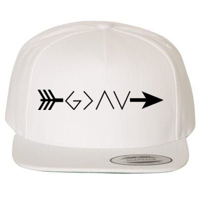 Inspirational Christian God Is Greater Than The High And Lows Shooting Arrow Wool Snapback Cap