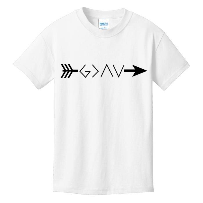Inspirational Christian God Is Greater Than The High And Lows Shooting Arrow Kids T-Shirt