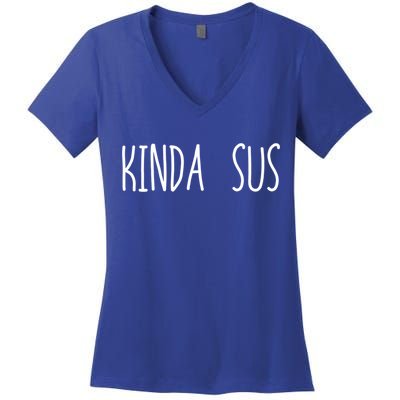 Impostor Cool Gift Kinda Sus Cute Gift Black Small Women's V-Neck T-Shirt