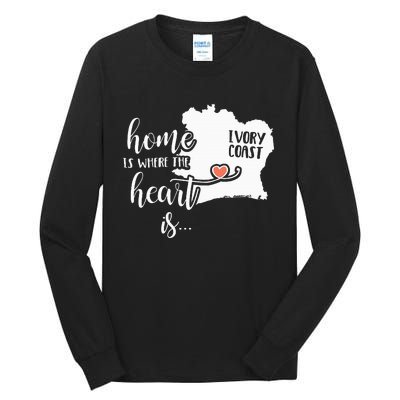 Ivory Coast Gift Home Is Where The Heart Is Tall Long Sleeve T-Shirt