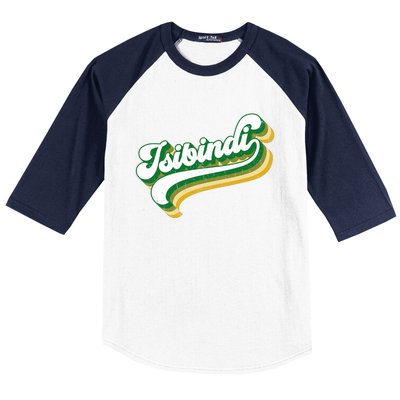 Isibindi Colorful Groovy Retro Style School Spirit Wear Baseball Sleeve Shirt