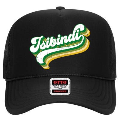 Isibindi Colorful Groovy Retro Style School Spirit Wear High Crown Mesh Back Trucker Hat