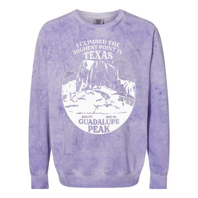 I Climbed Guadalupe Peak- The Highest Point In Texas Colorblast Crewneck Sweatshirt