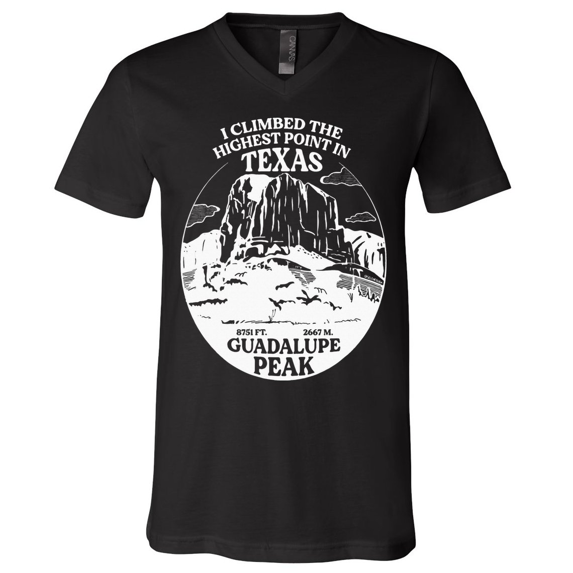 I Climbed Guadalupe Peak- The Highest Point In Texas V-Neck T-Shirt
