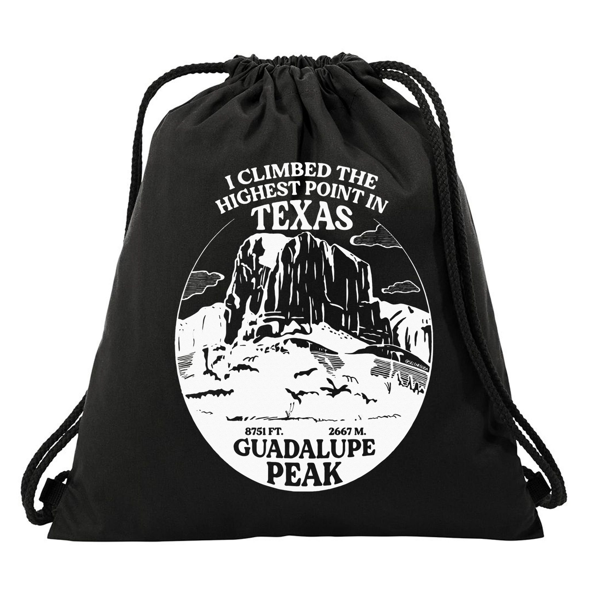 I Climbed Guadalupe Peak- The Highest Point In Texas Drawstring Bag