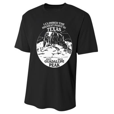 I Climbed Guadalupe Peak- The Highest Point In Texas Performance Sprint T-Shirt