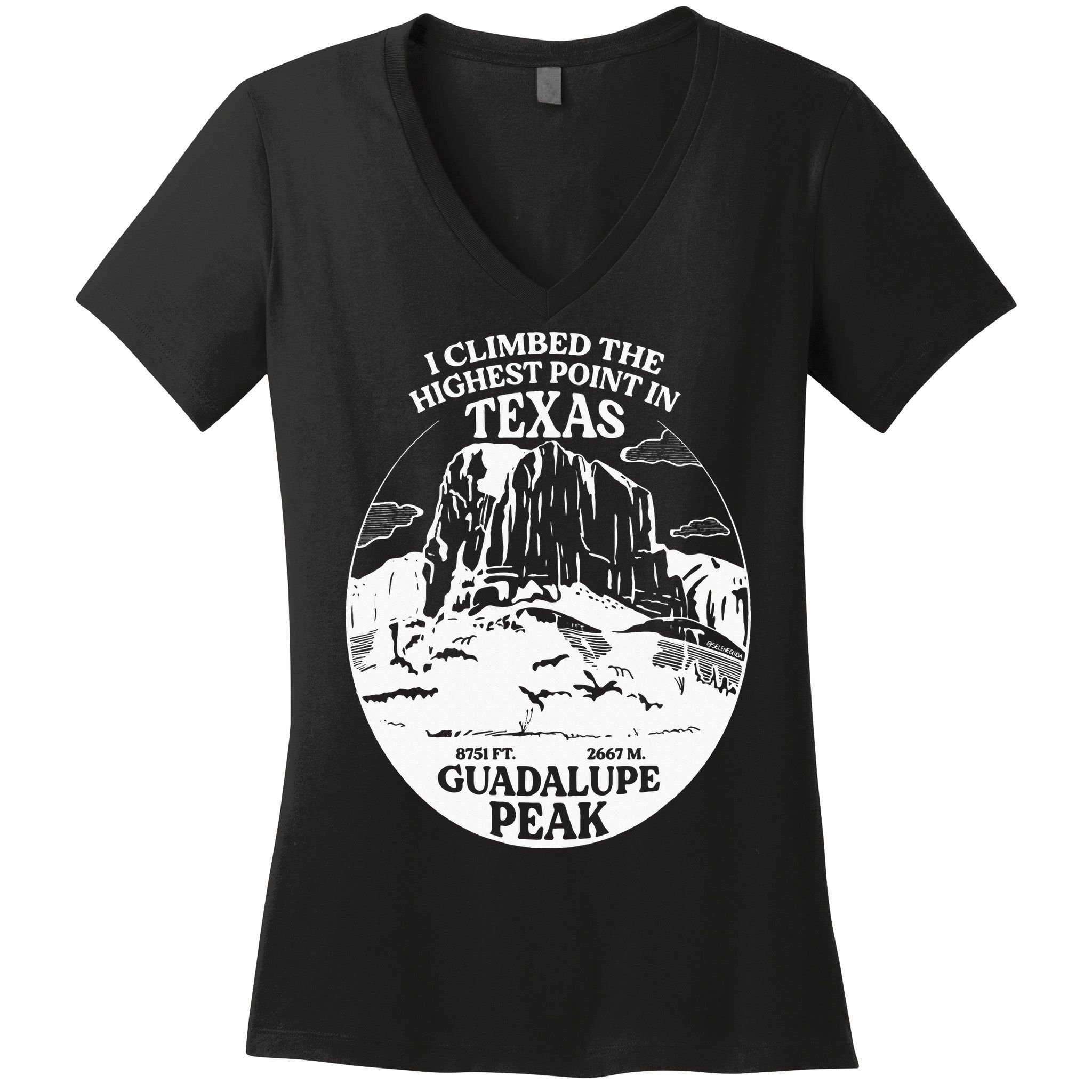 I Climbed Guadalupe Peak- The Highest Point In Texas Women's V-Neck T-Shirt