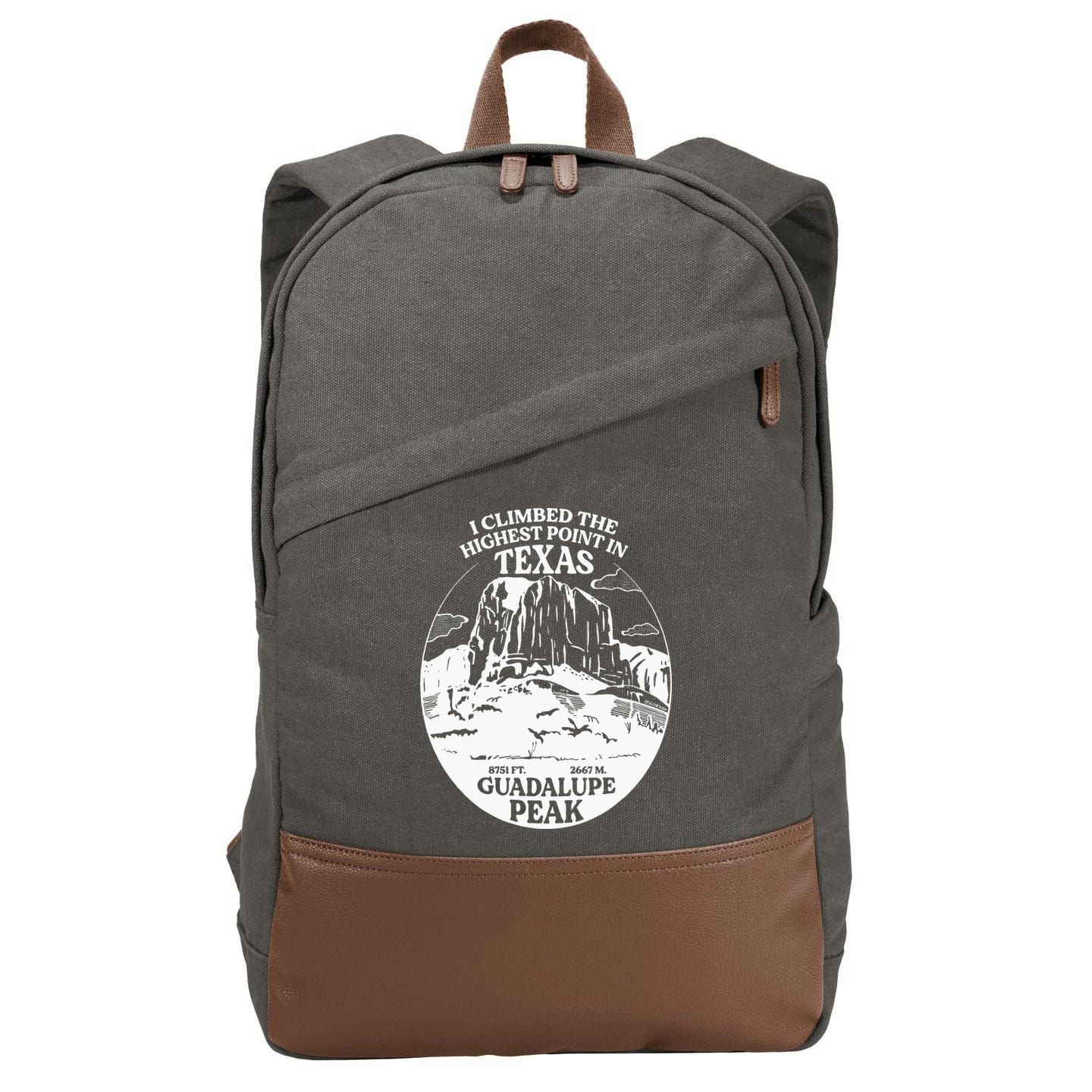 I Climbed Guadalupe Peak- The Highest Point In Texas Cotton Canvas Backpack