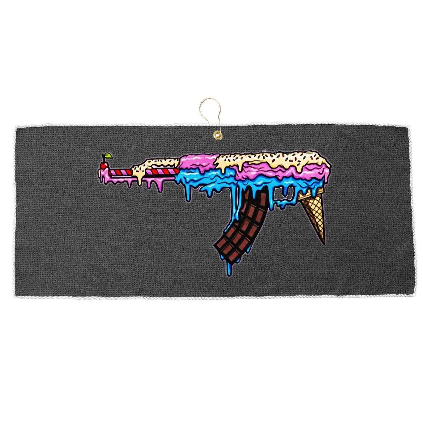 Ice Cream Gun Large Microfiber Waffle Golf Towel