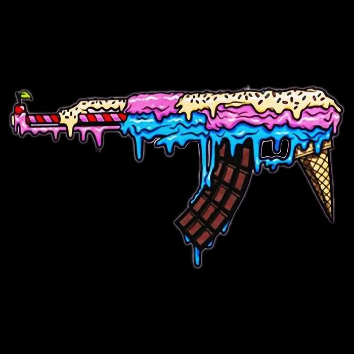 Ice Cream Gun Cropped Pullover Crew