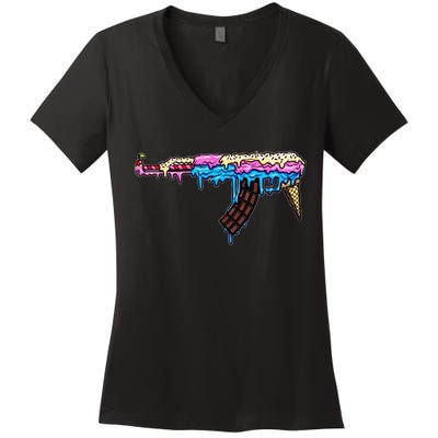 Ice Cream Gun Women's V-Neck T-Shirt