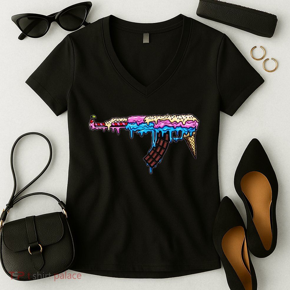 Ice Cream Gun Women's V-Neck T-Shirt