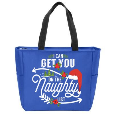 I Can Get You On Santa Naughty List Funny Christmas Funny Gift Cute Gift Zip Tote Bag