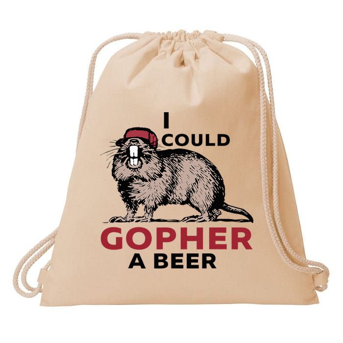 I Could Gopher A Beer Drawstring Bag