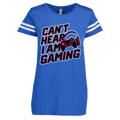 I Can’T Hear I Am Gaming Gamer Game Lover Gift Enza Ladies Jersey Football T-Shirt