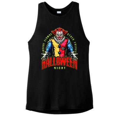 Insane Clowns Halloween Night Creepy Clown Ladies PosiCharge Tri-Blend Wicking Tank