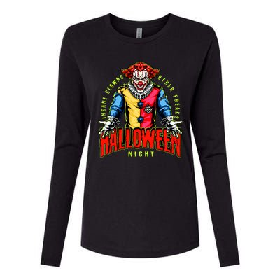 Insane Clowns Halloween Night Creepy Clown Womens Cotton Relaxed Long Sleeve T-Shirt