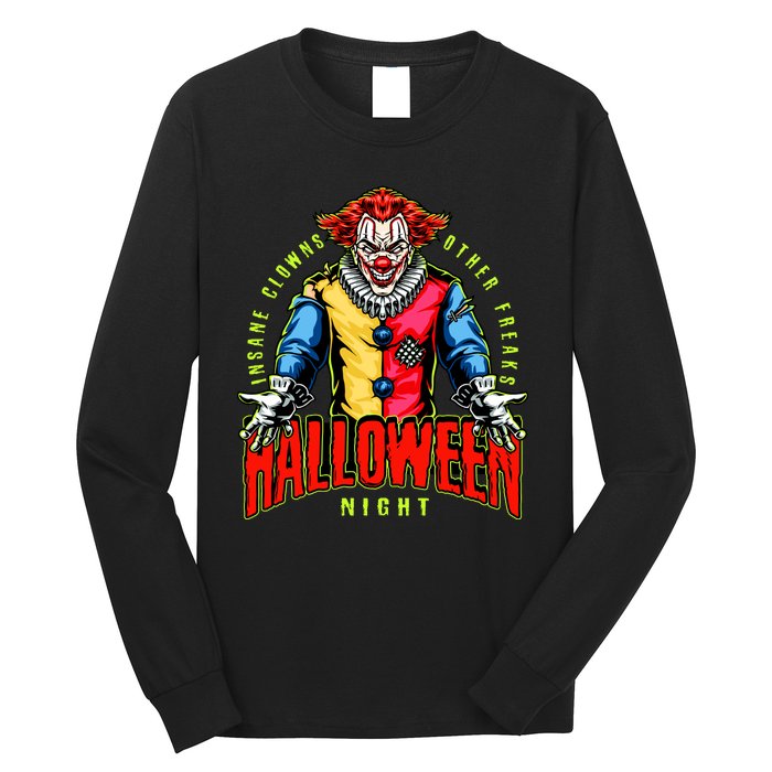 Insane Clowns Halloween Night Creepy Clown Long Sleeve Shirt