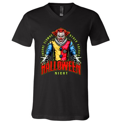 Insane Clowns Halloween Night Creepy Clown V-Neck T-Shirt