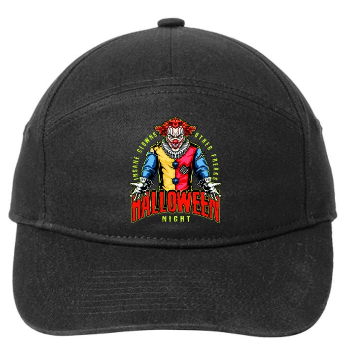 Insane Clowns Halloween Night Creepy Clown 7-Panel Snapback Hat