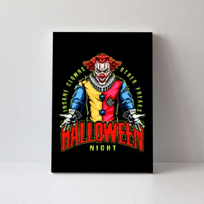 Insane Clowns Halloween Night Creepy Clown Canvas