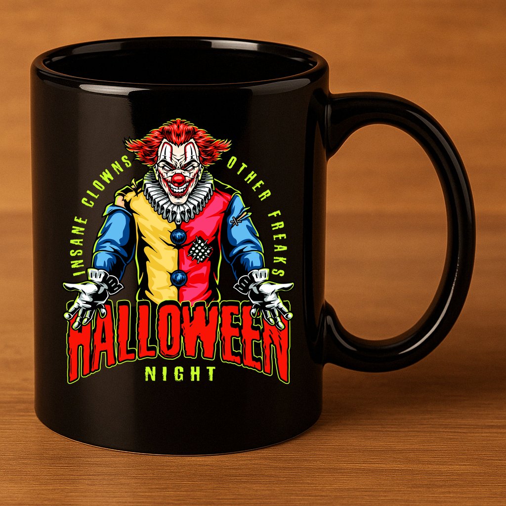 Insane Clowns Halloween Night Creepy Clown 11oz C Handle Ceramic Mug