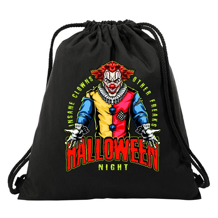 Insane Clowns Halloween Night Creepy Clown Drawstring Bag