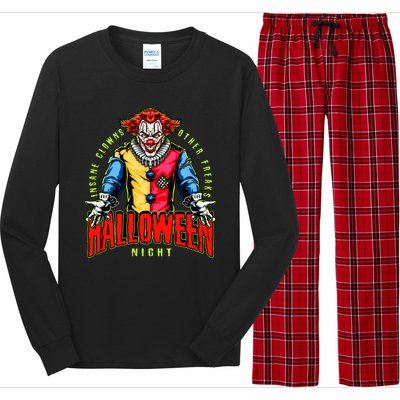 Insane Clowns Halloween Night Creepy Clown Long Sleeve Pajama Set