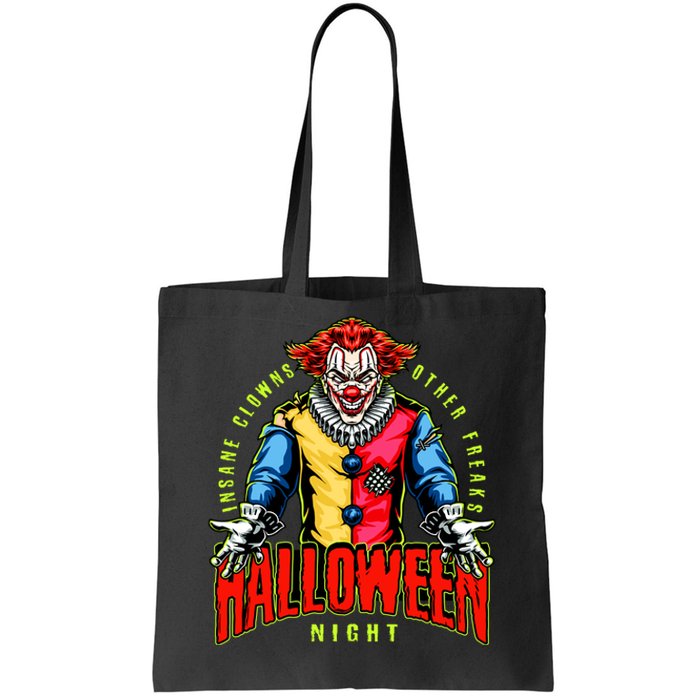 Insane Clowns Halloween Night Creepy Clown Tote Bag