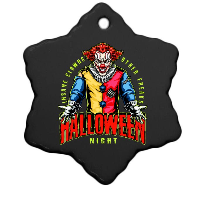 Insane Clowns Halloween Night Creepy Clown Ceramic Star Ornament