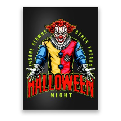 Insane Clowns Halloween Night Creepy Clown Poster