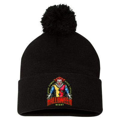 Insane Clowns Halloween Night Creepy Clown Pom Pom 12in Knit Beanie