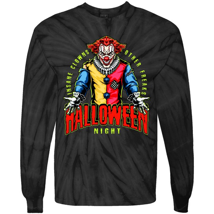 Insane Clowns Halloween Night Creepy Clown Tie-Dye Long Sleeve Shirt