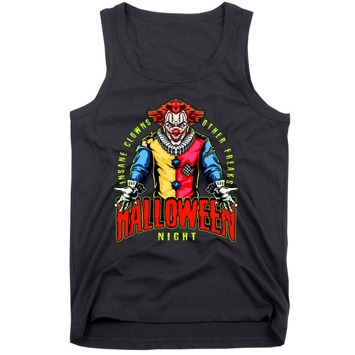 Insane Clowns Halloween Night Creepy Clown Tank Top