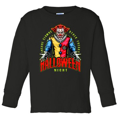 Insane Clowns Halloween Night Creepy Clown Toddler Long Sleeve Shirt