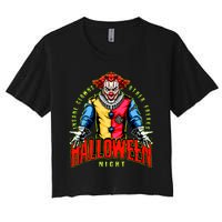 Insane Clowns Halloween Night Creepy Clown Women's Crop Top Tee