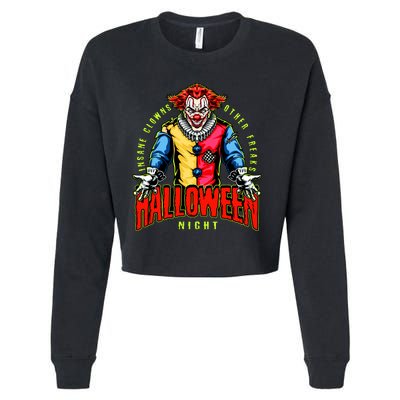 Insane Clowns Halloween Night Creepy Clown Cropped Pullover Crew