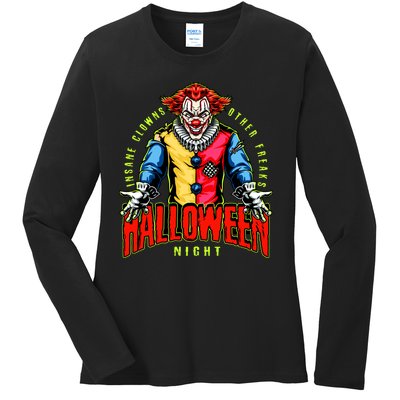 Insane Clowns Halloween Night Creepy Clown Ladies Long Sleeve Shirt