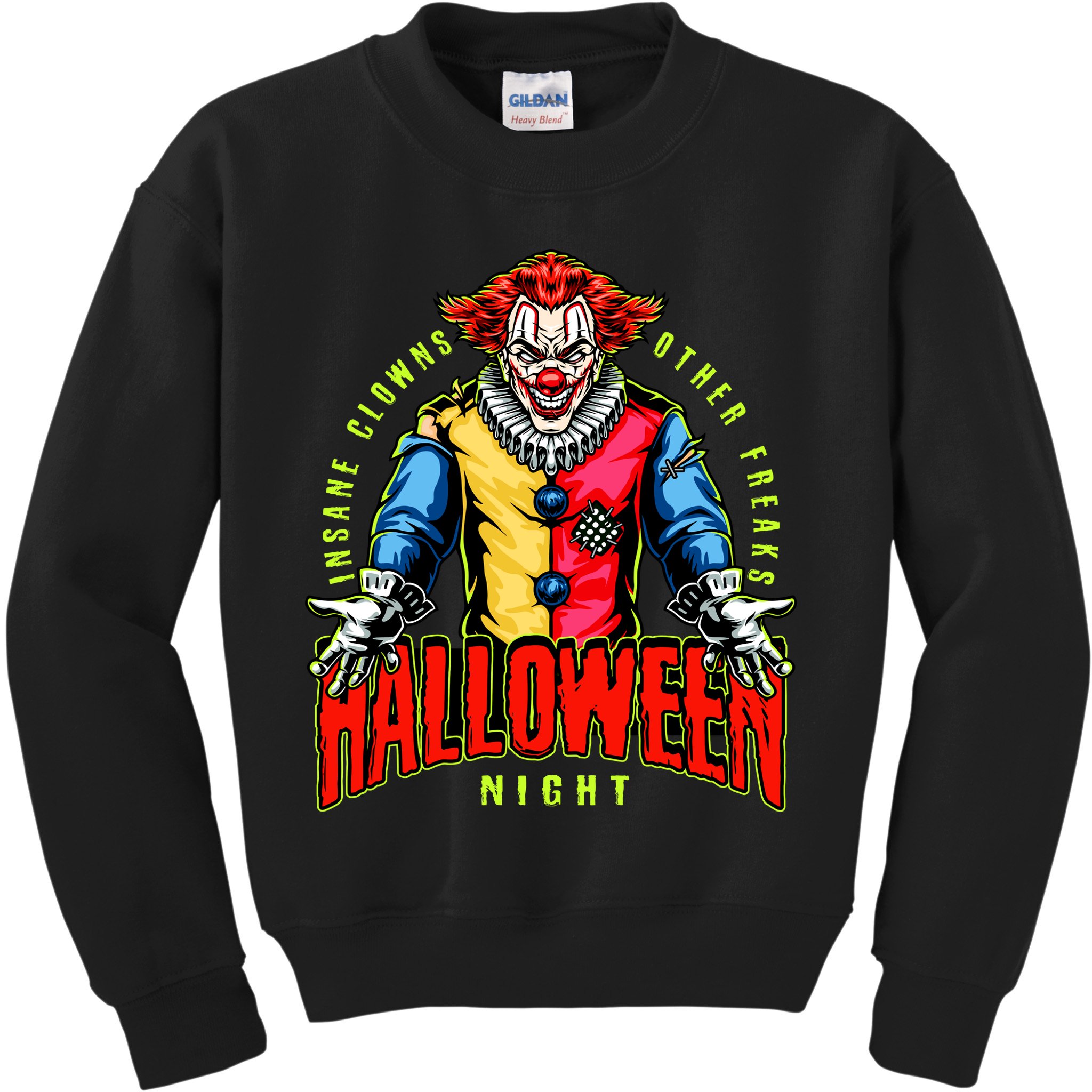 Insane Clowns Halloween Night Creepy Clown Kids Sweatshirt