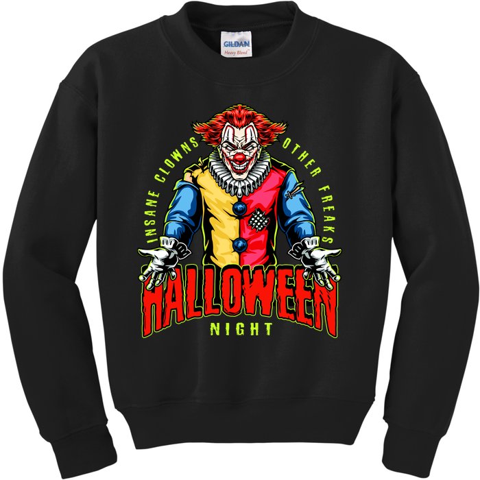 Insane Clowns Halloween Night Creepy Clown Kids Sweatshirt