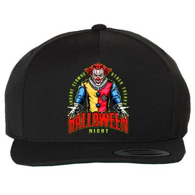 Insane Clowns Halloween Night Creepy Clown Wool Snapback Cap