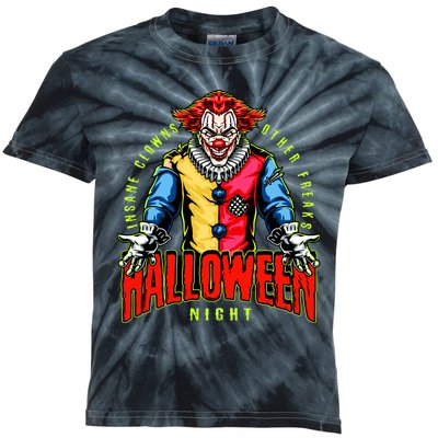 Insane Clowns Halloween Night Creepy Clown Kids Tie-Dye T-Shirt