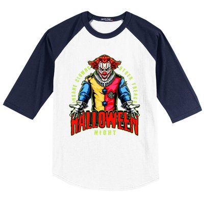 Insane Clowns Halloween Night Creepy Clown Baseball Sleeve Shirt